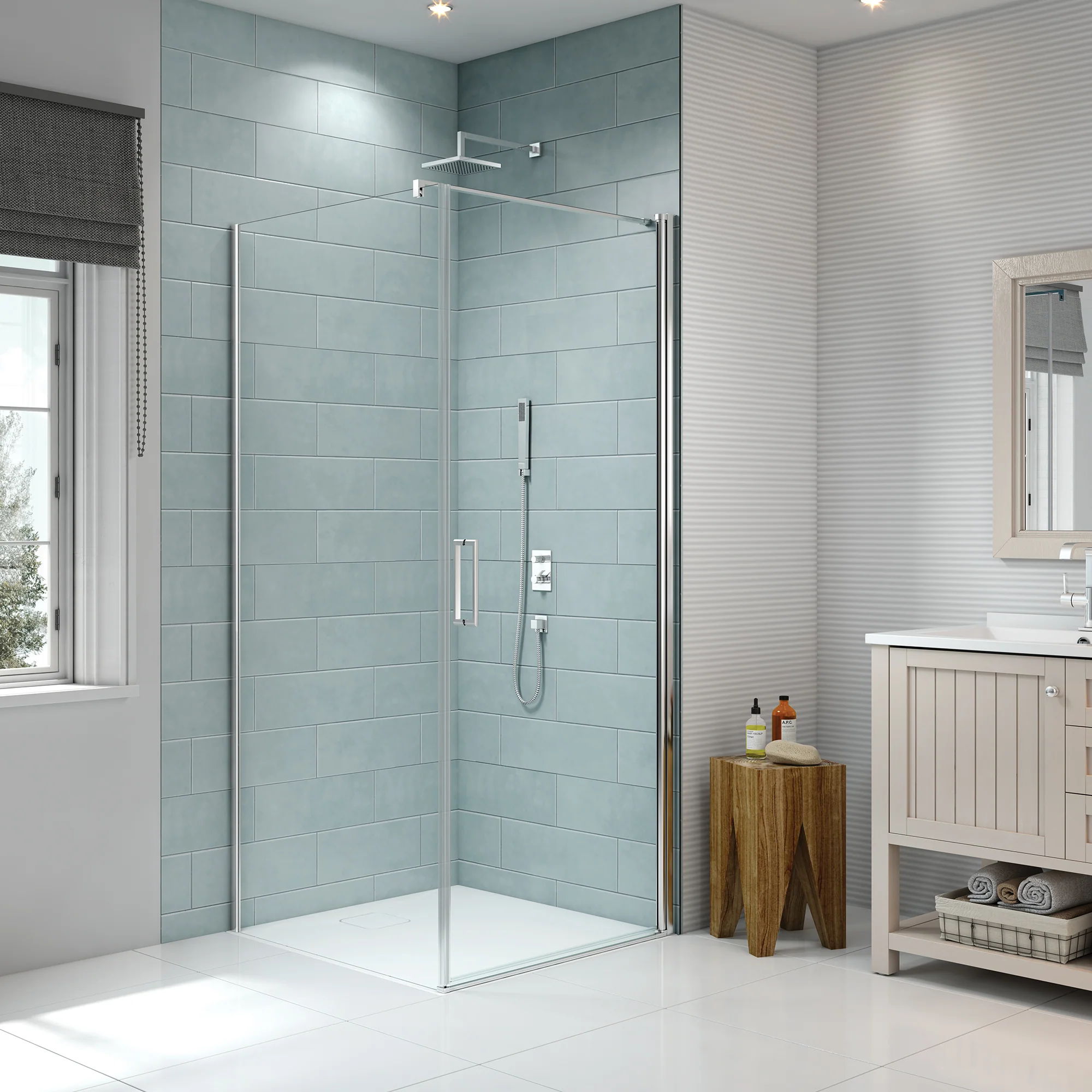 Merlyn 8 Series Frameless Pivot Door Side Panel 900mm