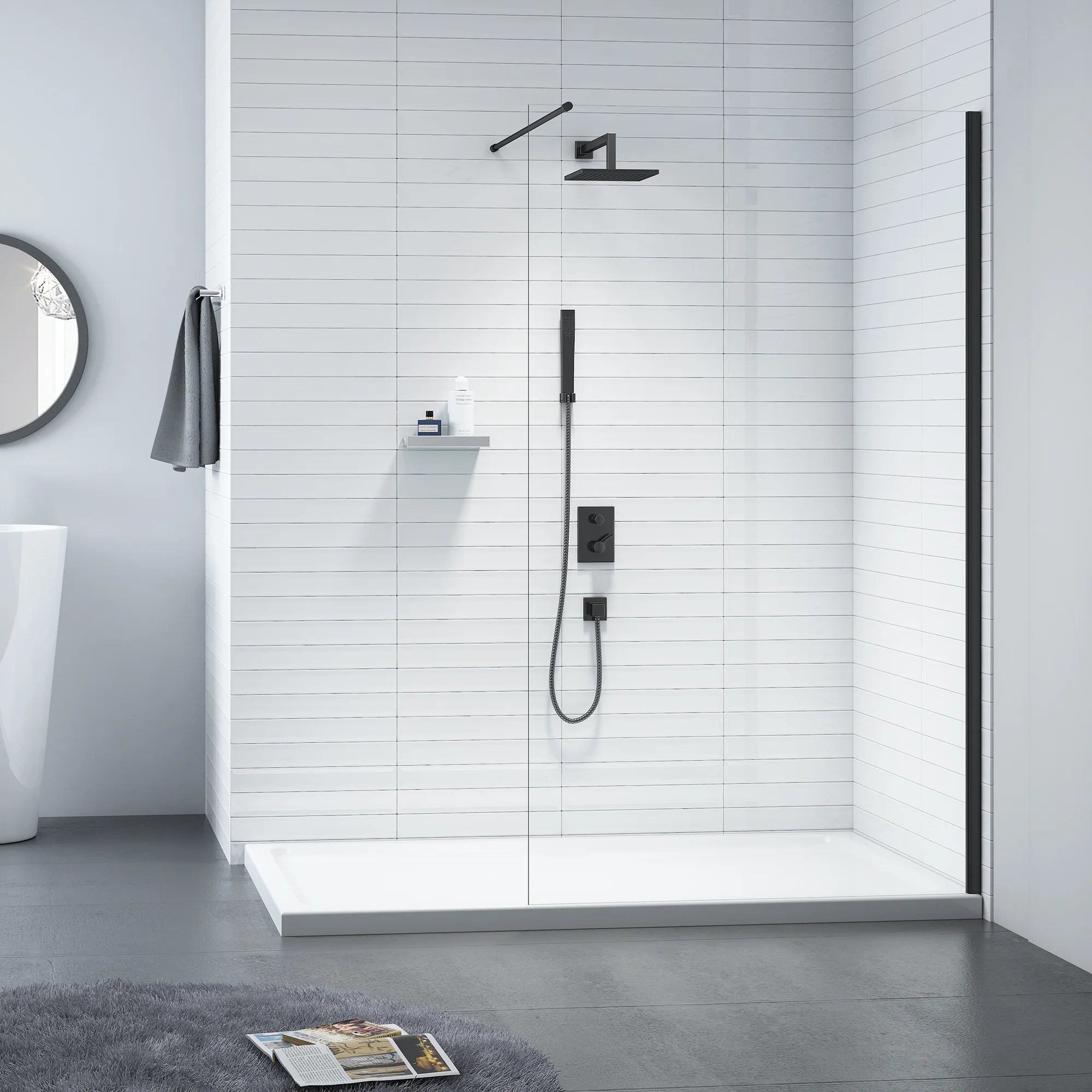 Merlyn  Black Showerwall  1100mm