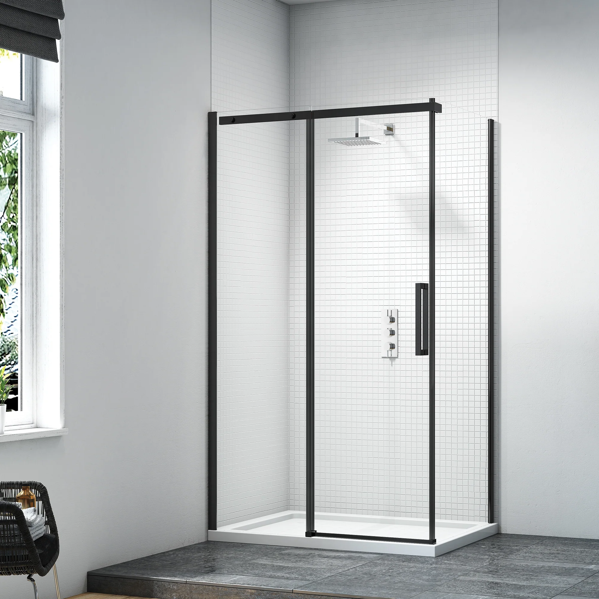 Merlyn  Black Sliding Door Side Panel  900mm