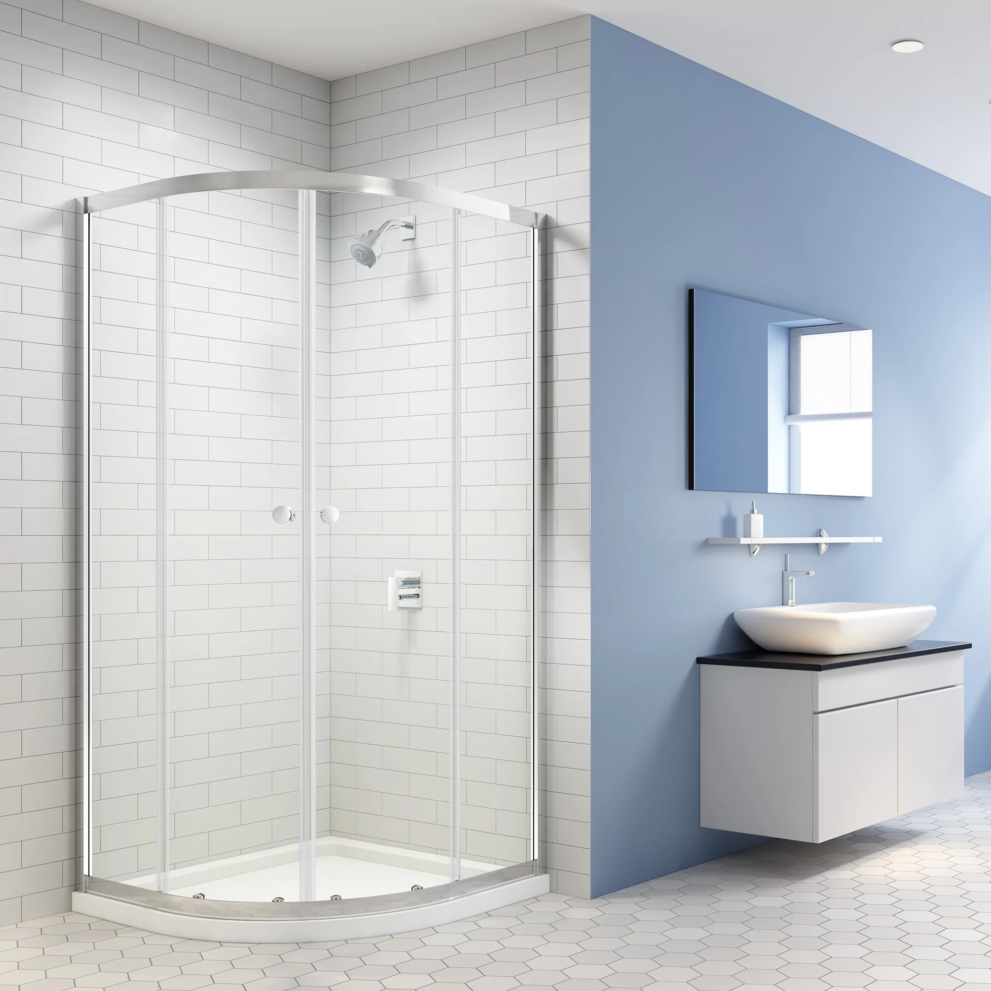 Merlyn  EASY 2 Door Offset Quadrant  1000mmx800mm