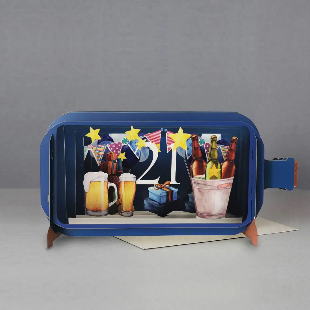Message in a Bottle 3D Card 21st Birthday MIB098
