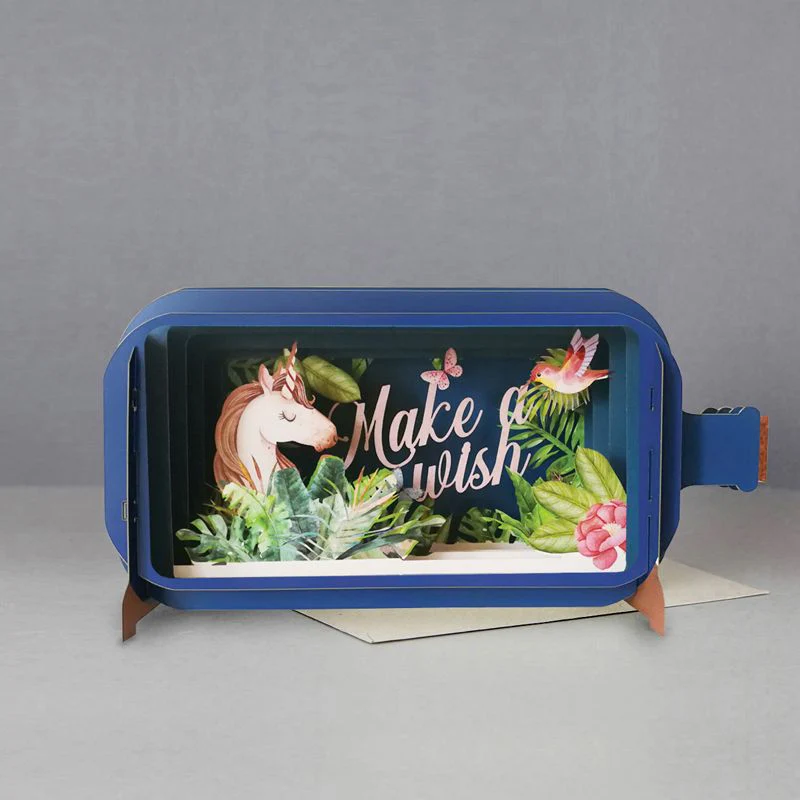 Message in a Bottle 3D Card Make a Wish MIB083