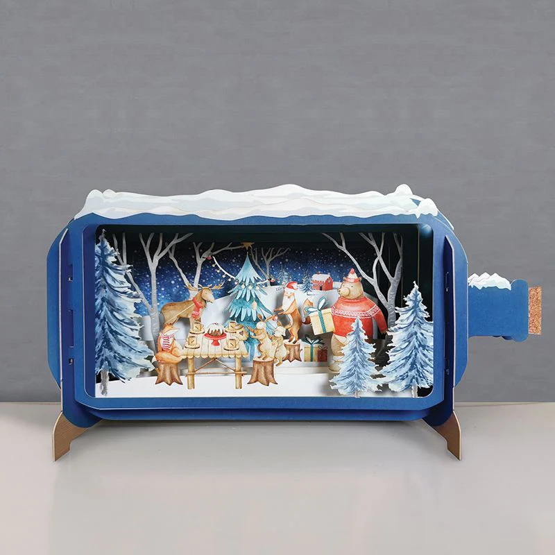 Message in a Bottle 3D Card Winter Feast XMIB083