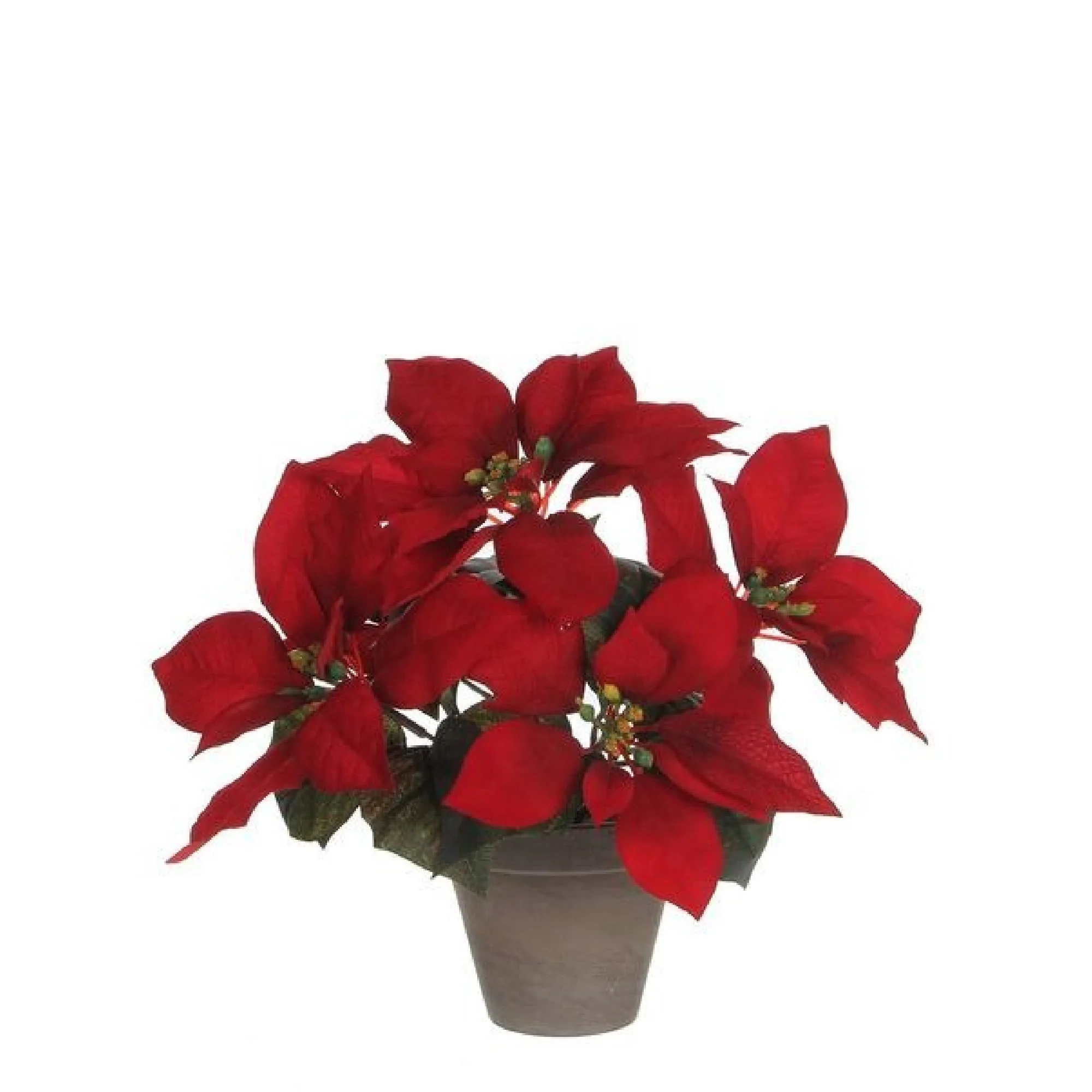 Mica Decorations Artificial Red Poinsettia in Grey Pot 35cm