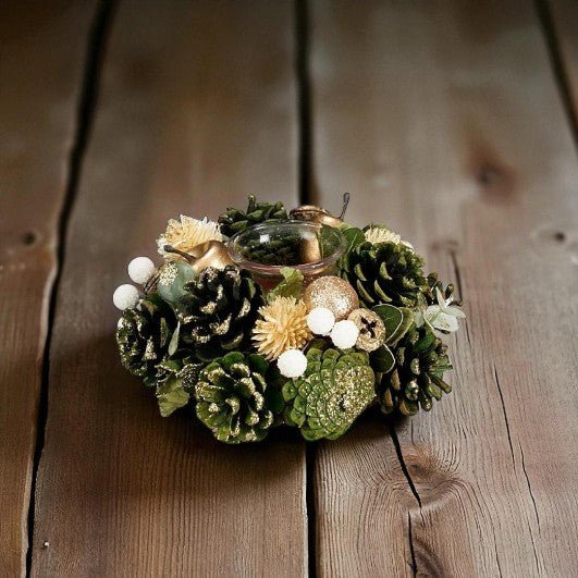 Mica Decorations Georgie Green Tealight Holder 9 x 19cm