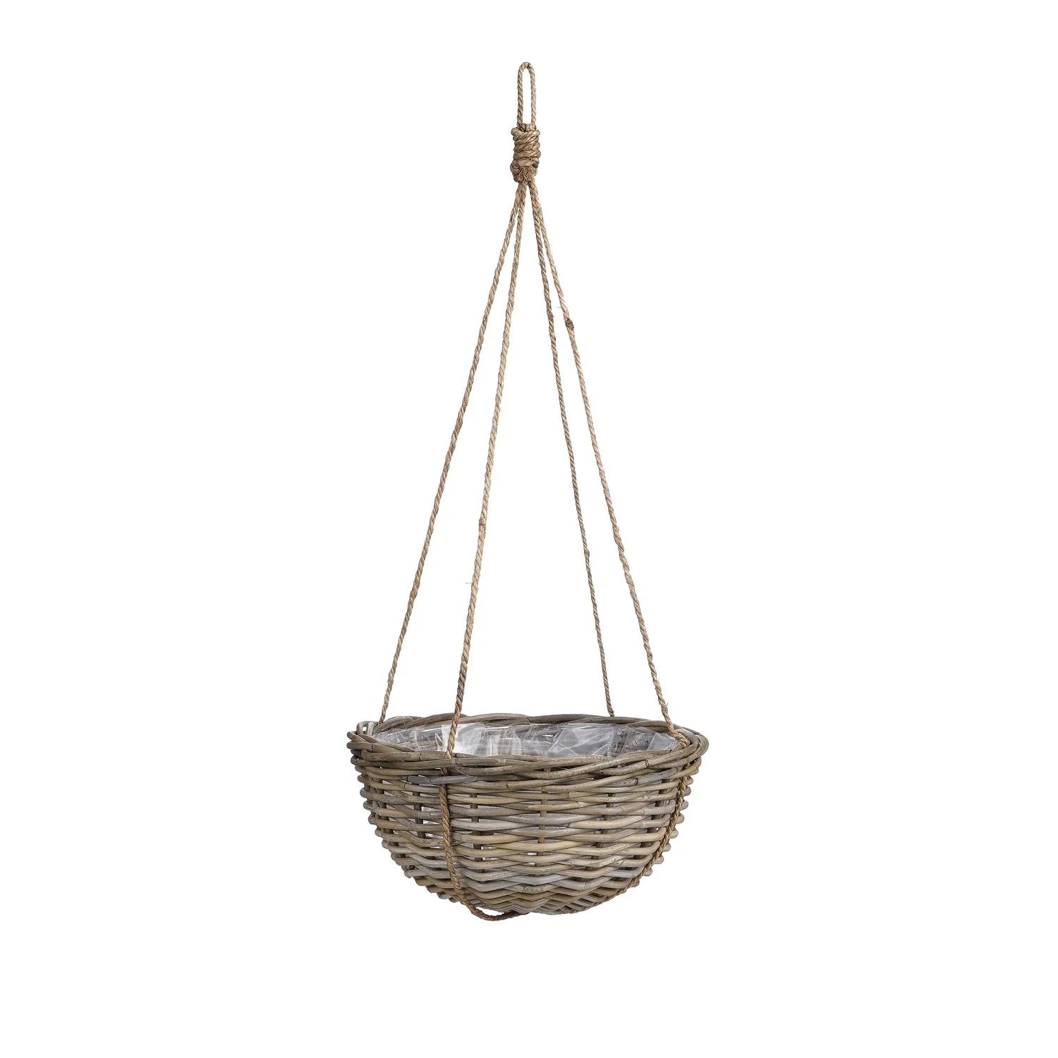 Mica Decorations Marcia Outdoor Hanging Plant Basket 20 x 40cm - Rattan Grey