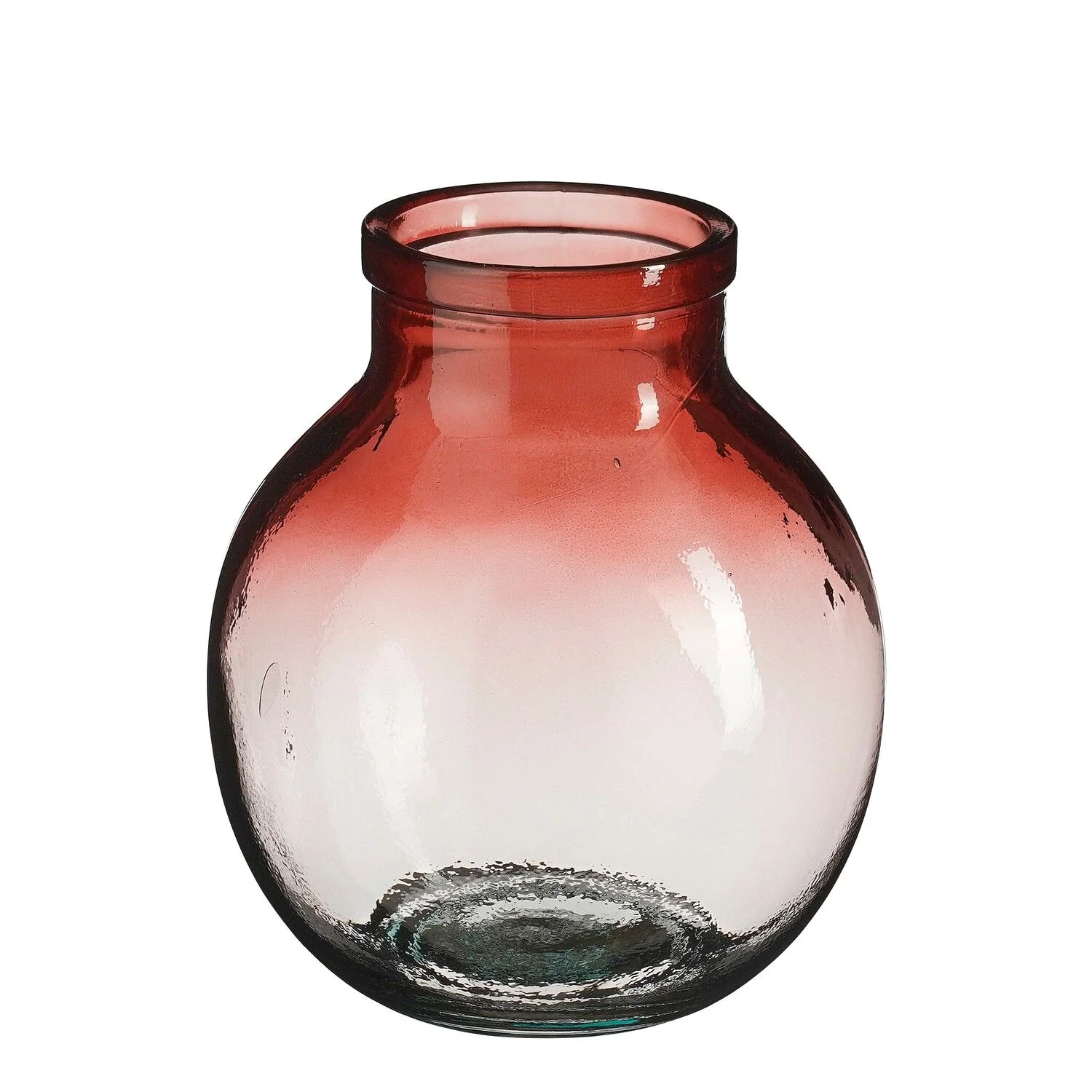 Mica Decorations Olly Vase Recycled Glass Red 25 x 21cm