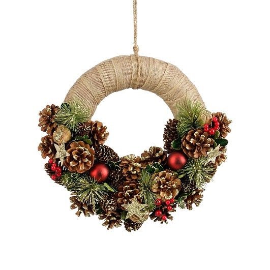 Mica Decorations Roslyn Brown Wreath 9 x 34cm