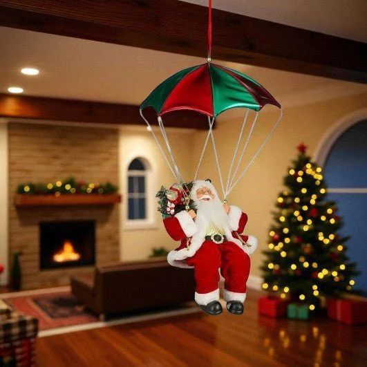 Mica Decorations Santa with Parachute Red 60cm