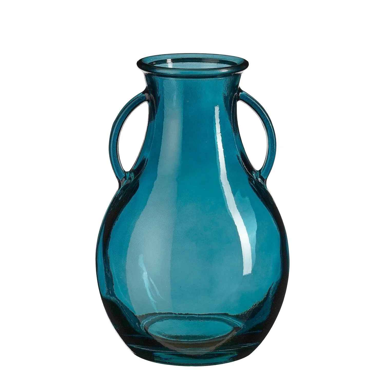 Mica Decorations Sienna Vase Recycled Glass Blue 32 x 20cm