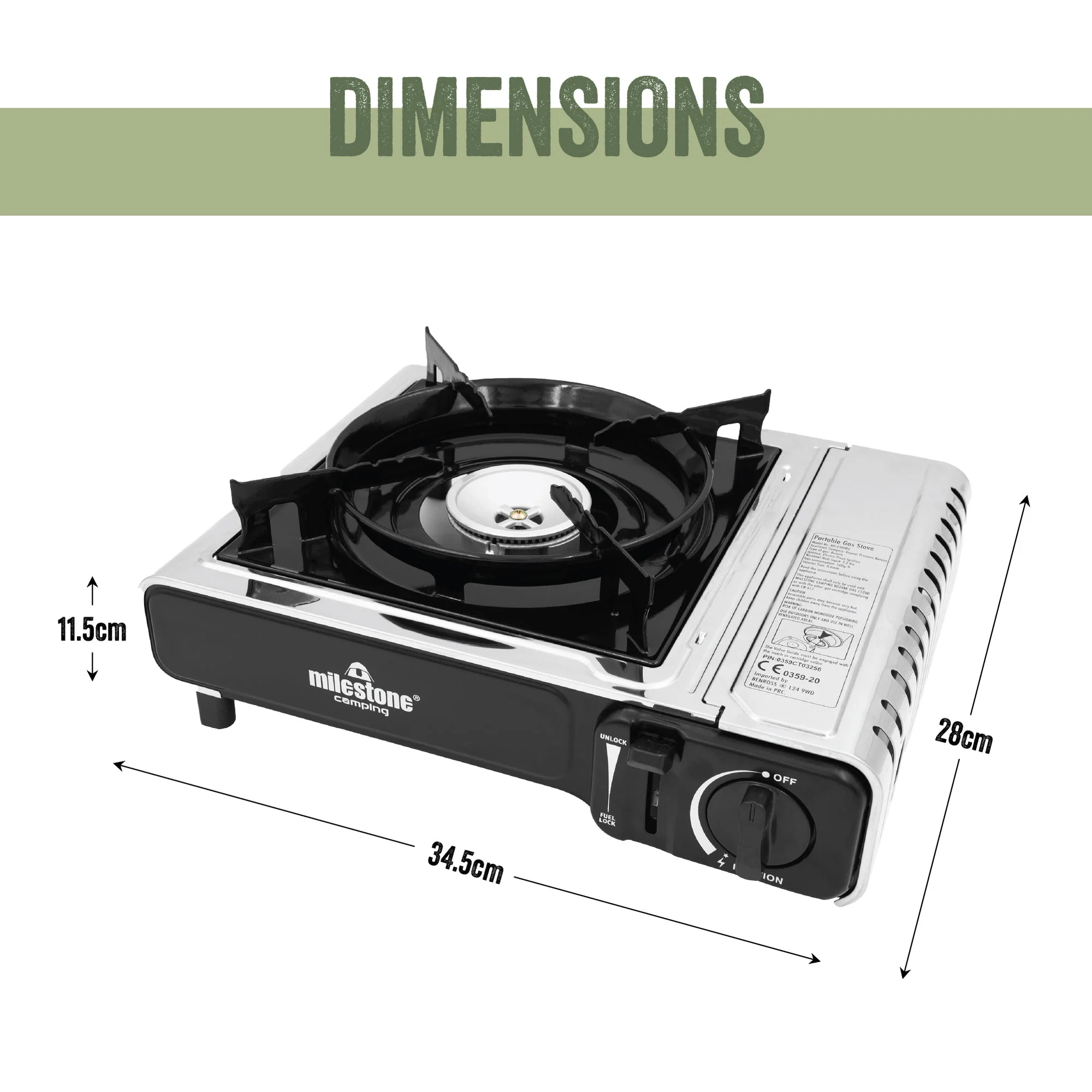 Milestone Portable Gas Camping Stove - Image 5