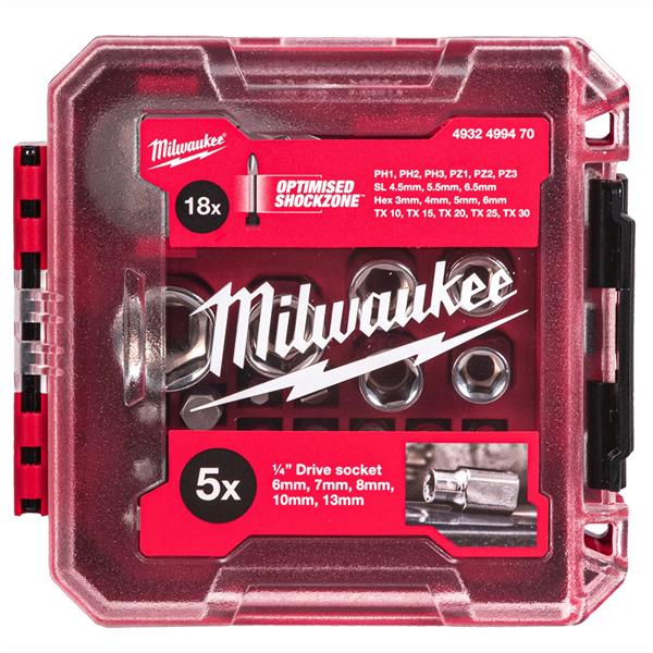 Milwaukee 1/4in Compact Ratchet & Socket Set 25pc (PACKOUT)