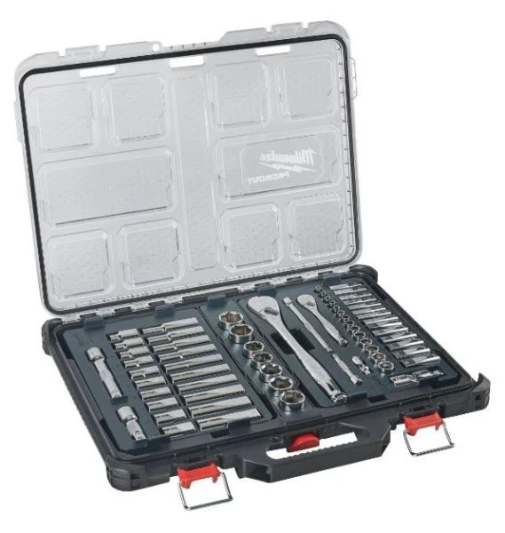 Milwaukee PACKOUT Ratchet & Socket Set 63pc (1/4in & 1/2in) 4932493661