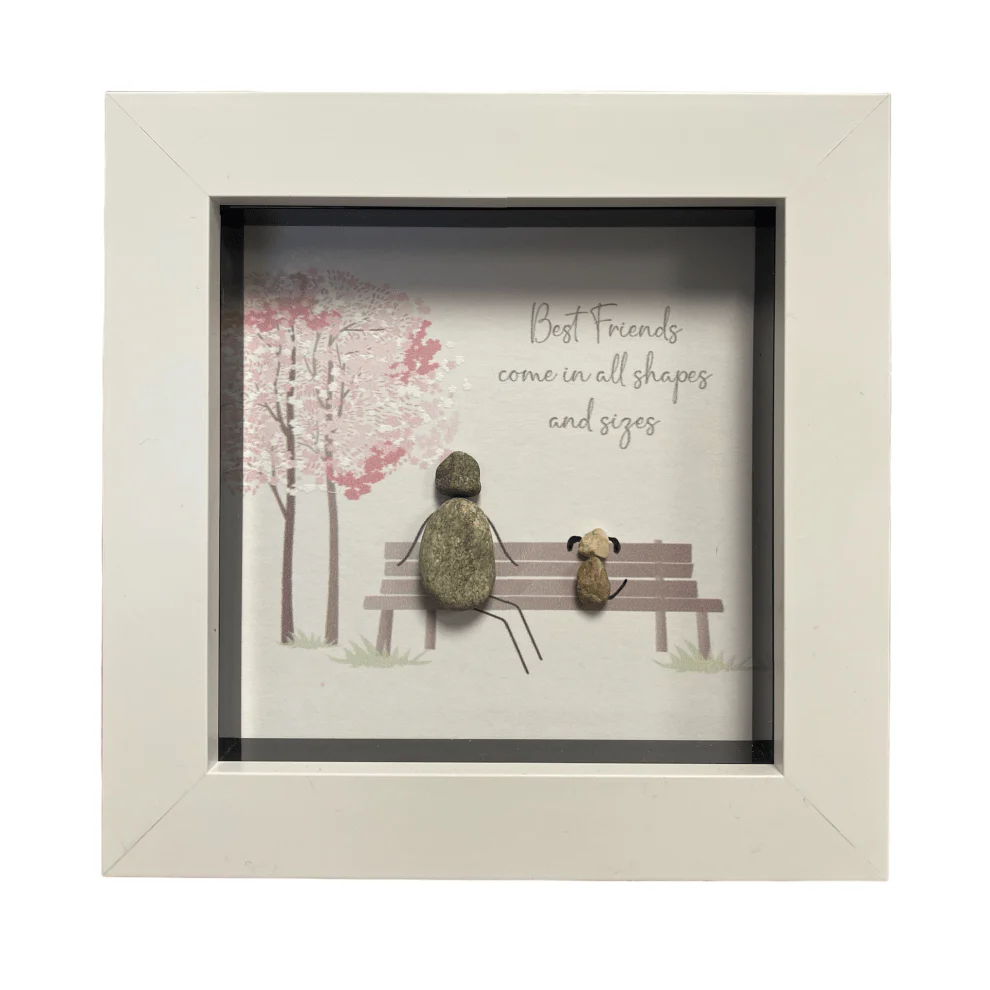 Mini Pebble Art Best Friends Come in all Shapes And Sizes - White