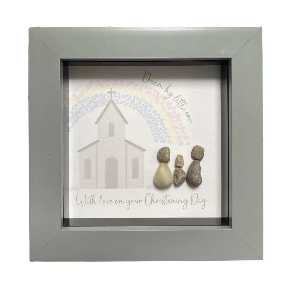 Mini Pebble Art Dream Big, Little One... Christening - Grey