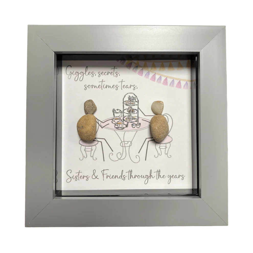 Mini Pebble Art Giggles, Secrets... Sisters & Friends - Grey