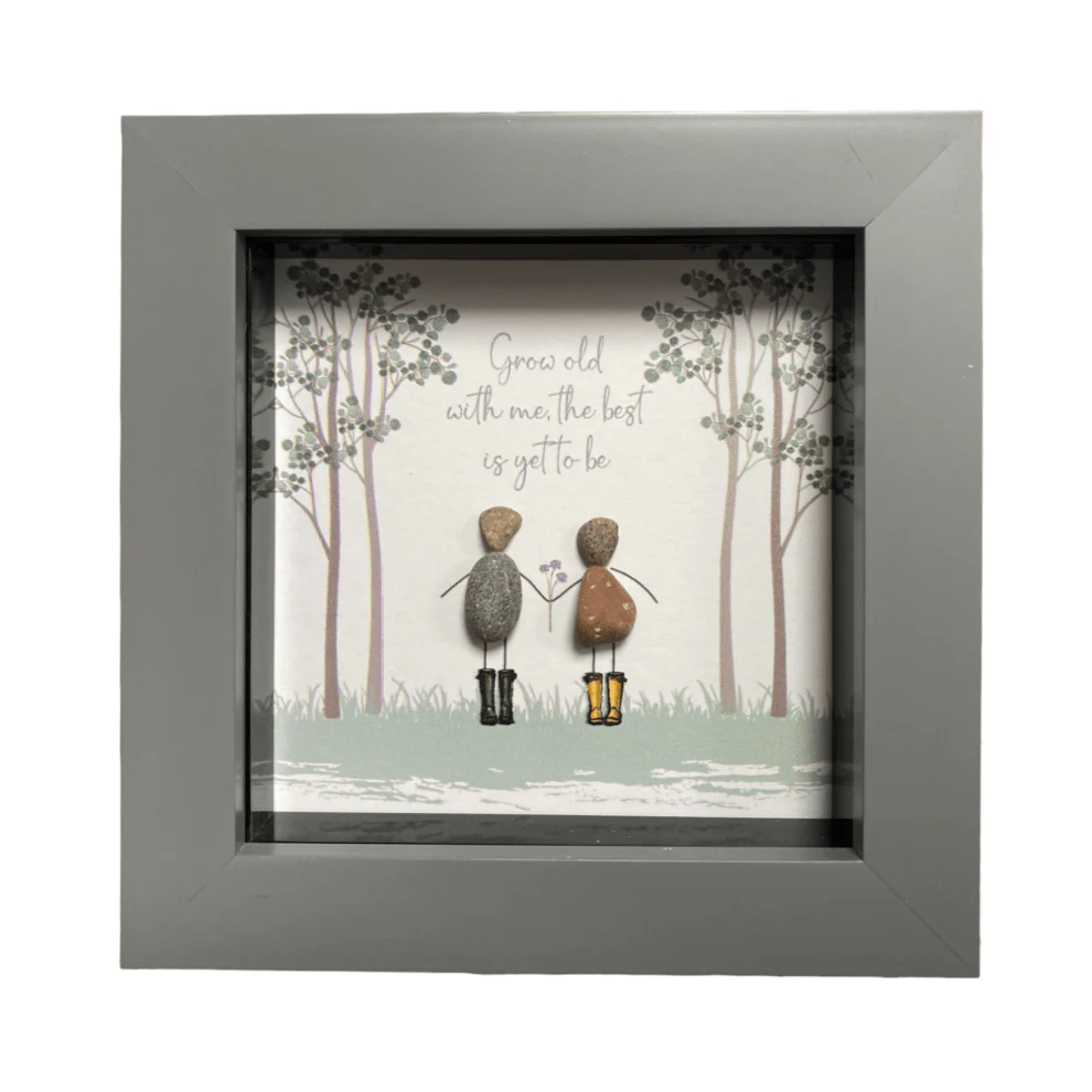 Mini Pebble Art Grow old with Me... - Grey