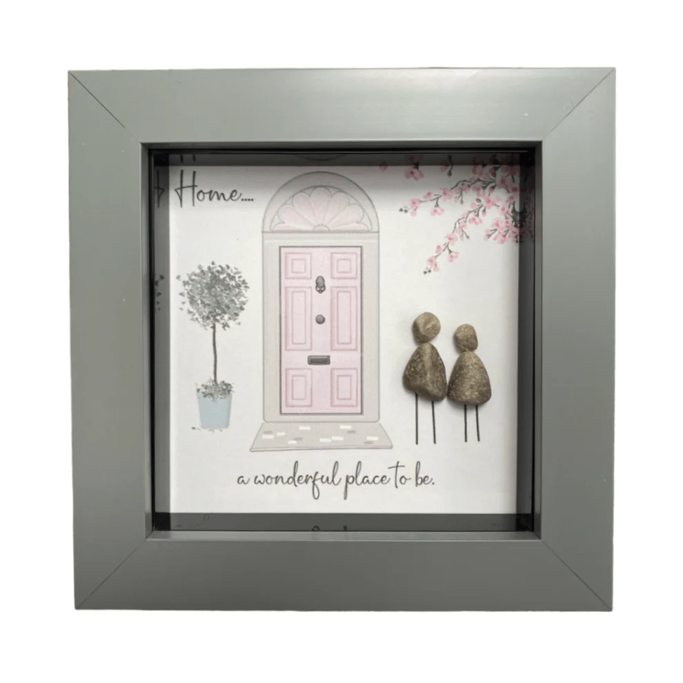 Mini Pebble Art Home... A Wonderful Place to Be - Grey