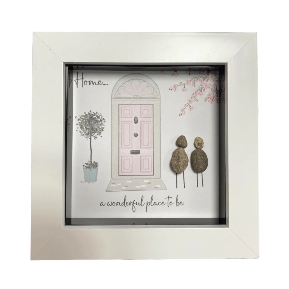 Mini Pebble Art Home... A Wonderful Place to Be - White
