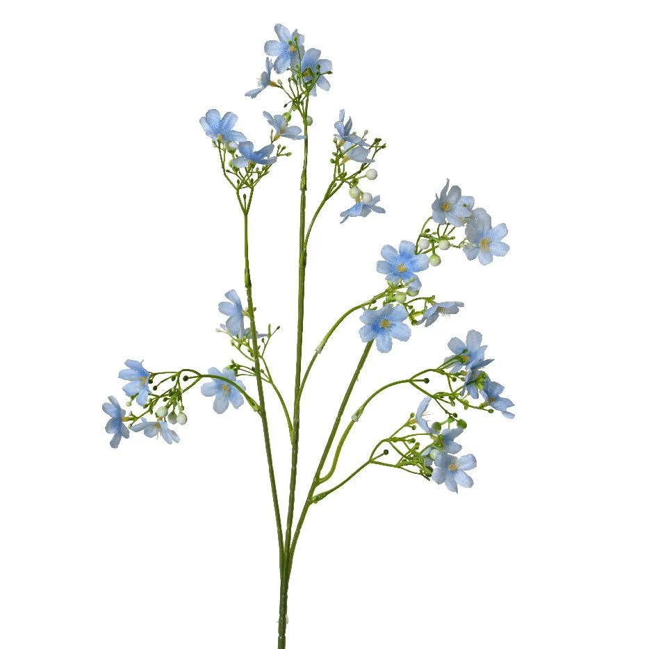 Mini Polyester Flowers on Stem Spray Blue