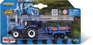 Mini Working Machines - New Holland 3In Tractor With Trailer