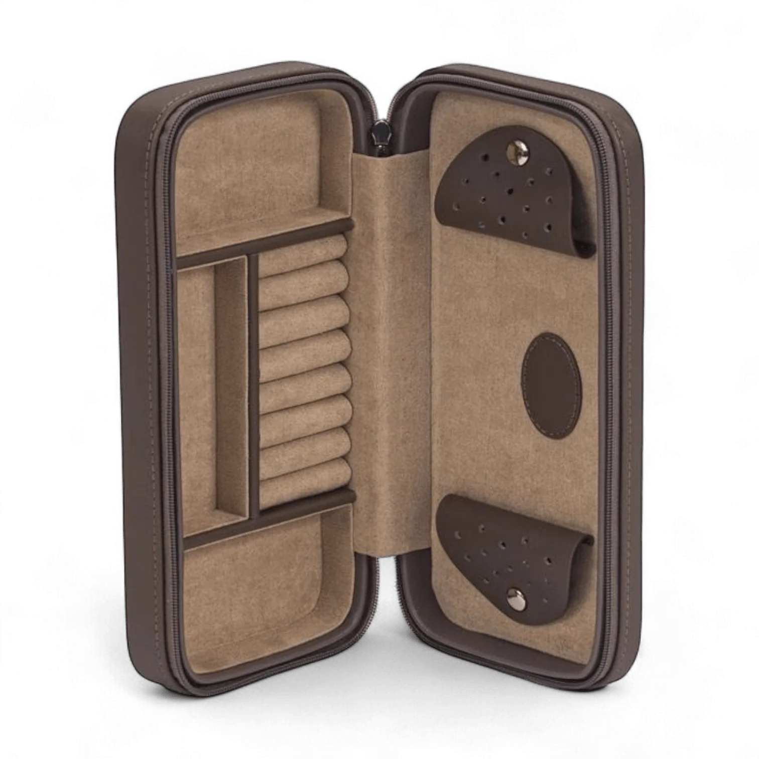 Mink Bonded Leather Travel Jewellery Case