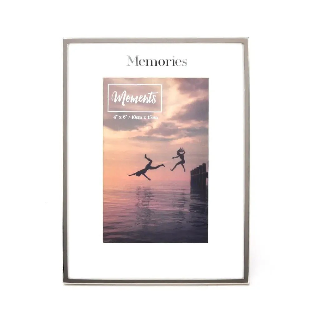 Moments Silverplated With Mount Photo Frame 4 X 6 Memories