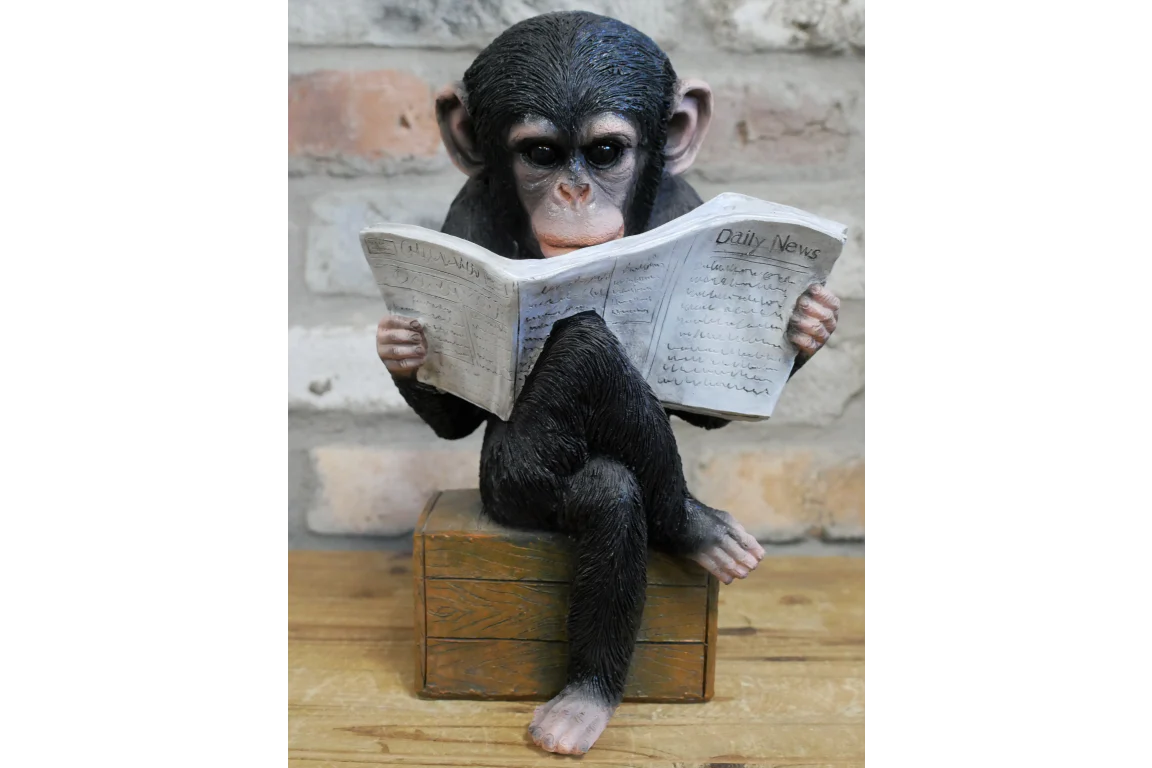 Monkey Reading The News Ornament 28cm - Image 7