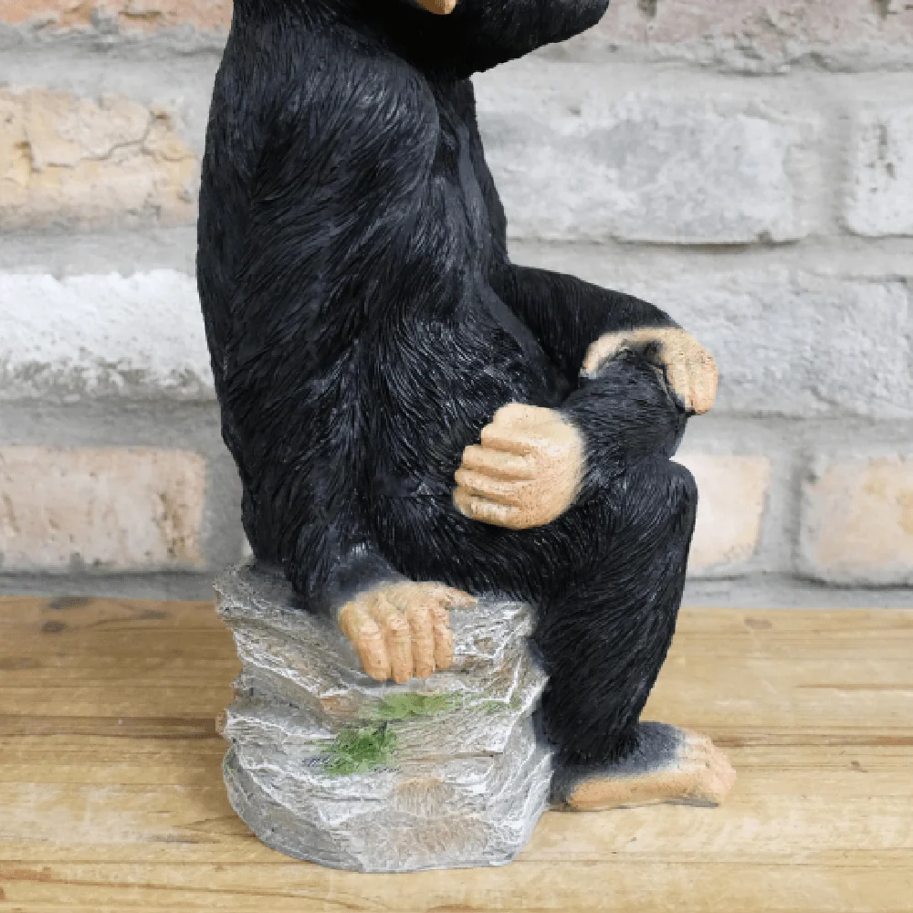 Monkey Sat On Rocks Ornament 33cm - Image 2