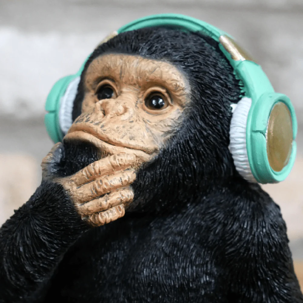 Monkey With Headphones Ornament 17cm - Image 2