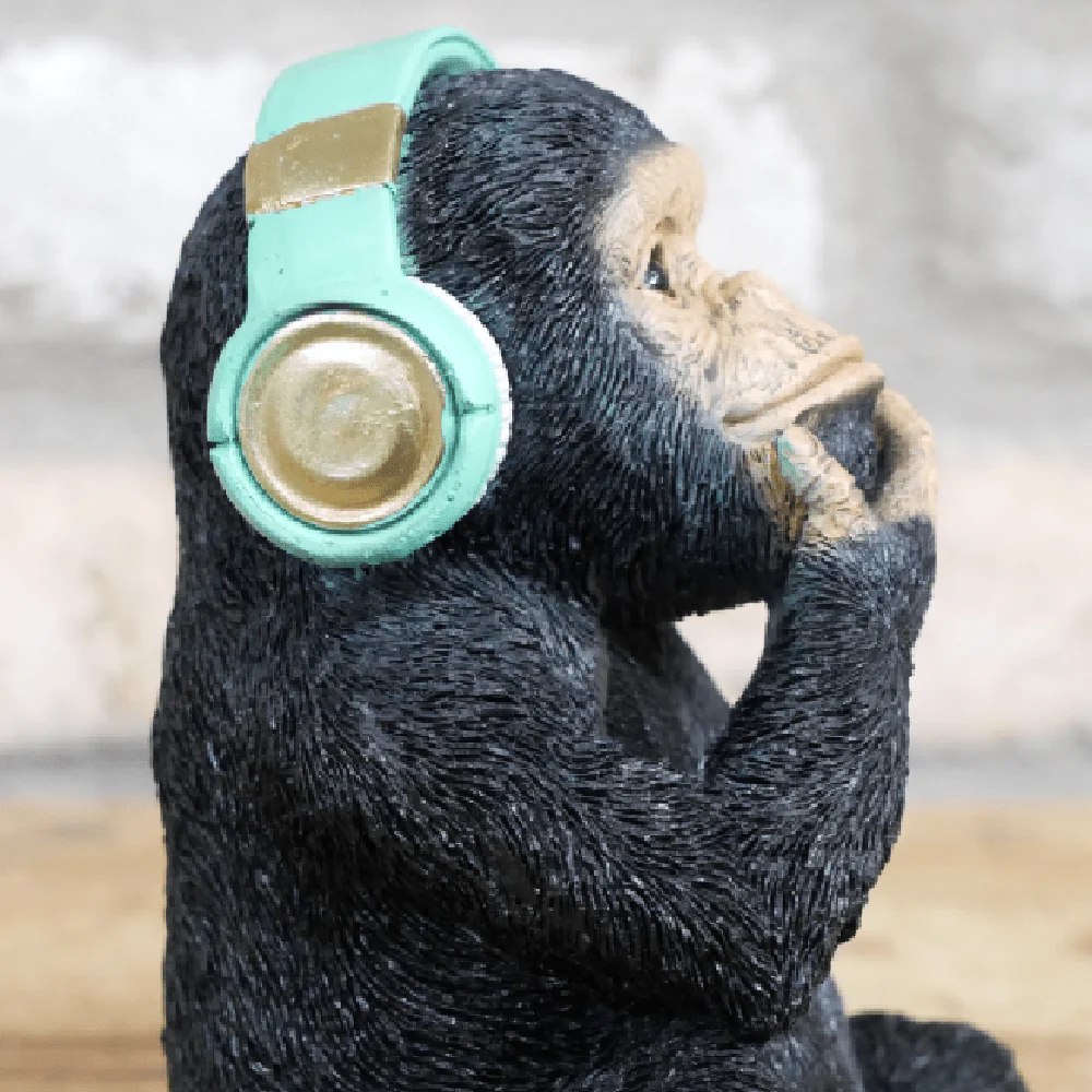 Monkey With Headphones Ornament 17cm - Image 4
