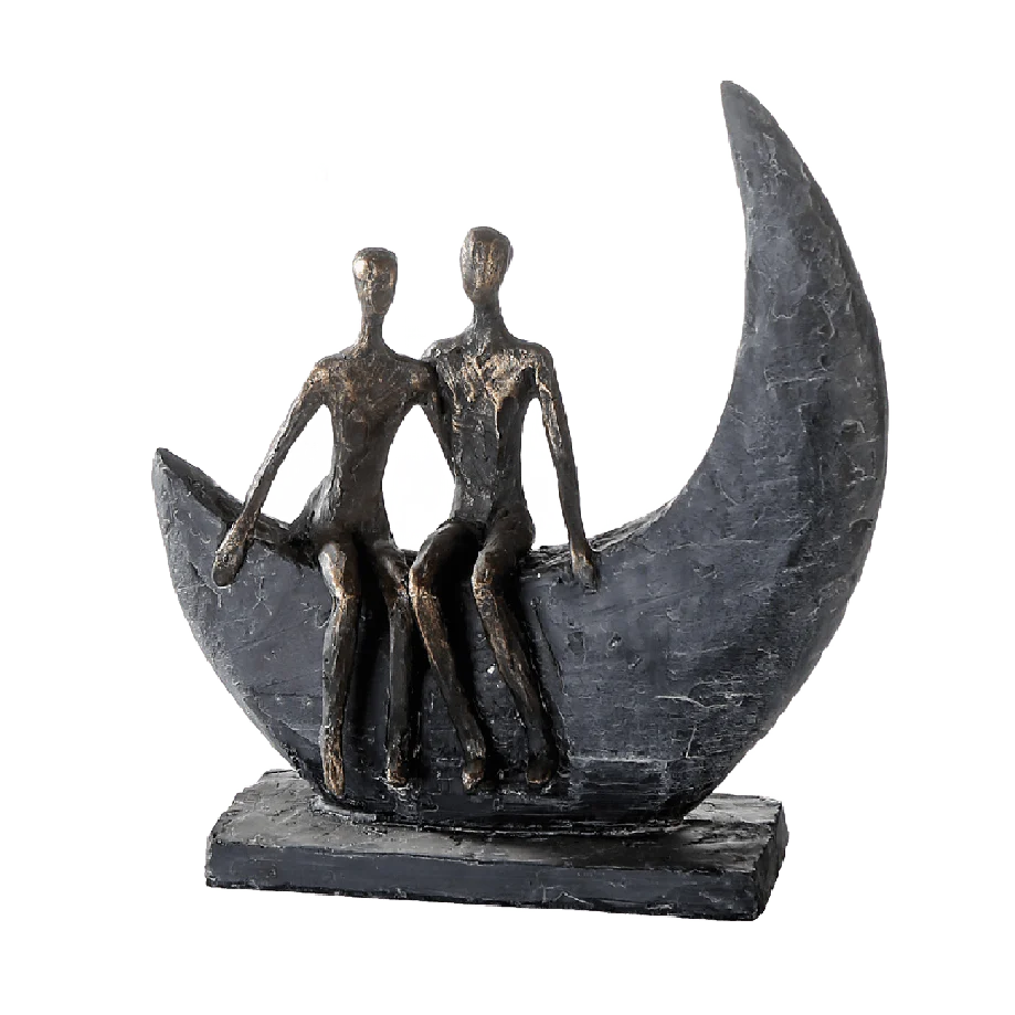 Moon and Couple Sculpture 23cm