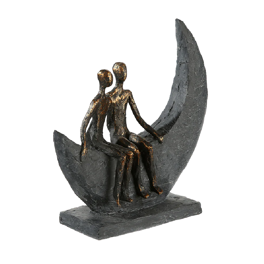 Moon and Couple Sculpture 23cm - Image 2