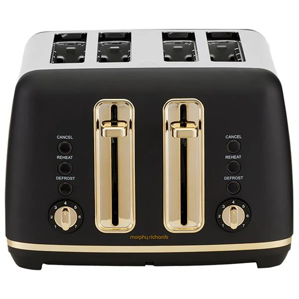 Morphy Richards Ascend Toaster | 4 Slice | Black & Soft Gold | 244022