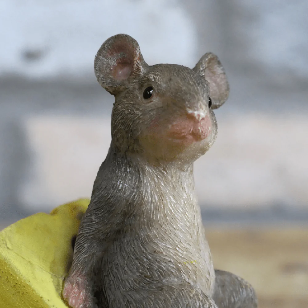 Mouse Sat On Cheese Ornament 13cm - Image 2