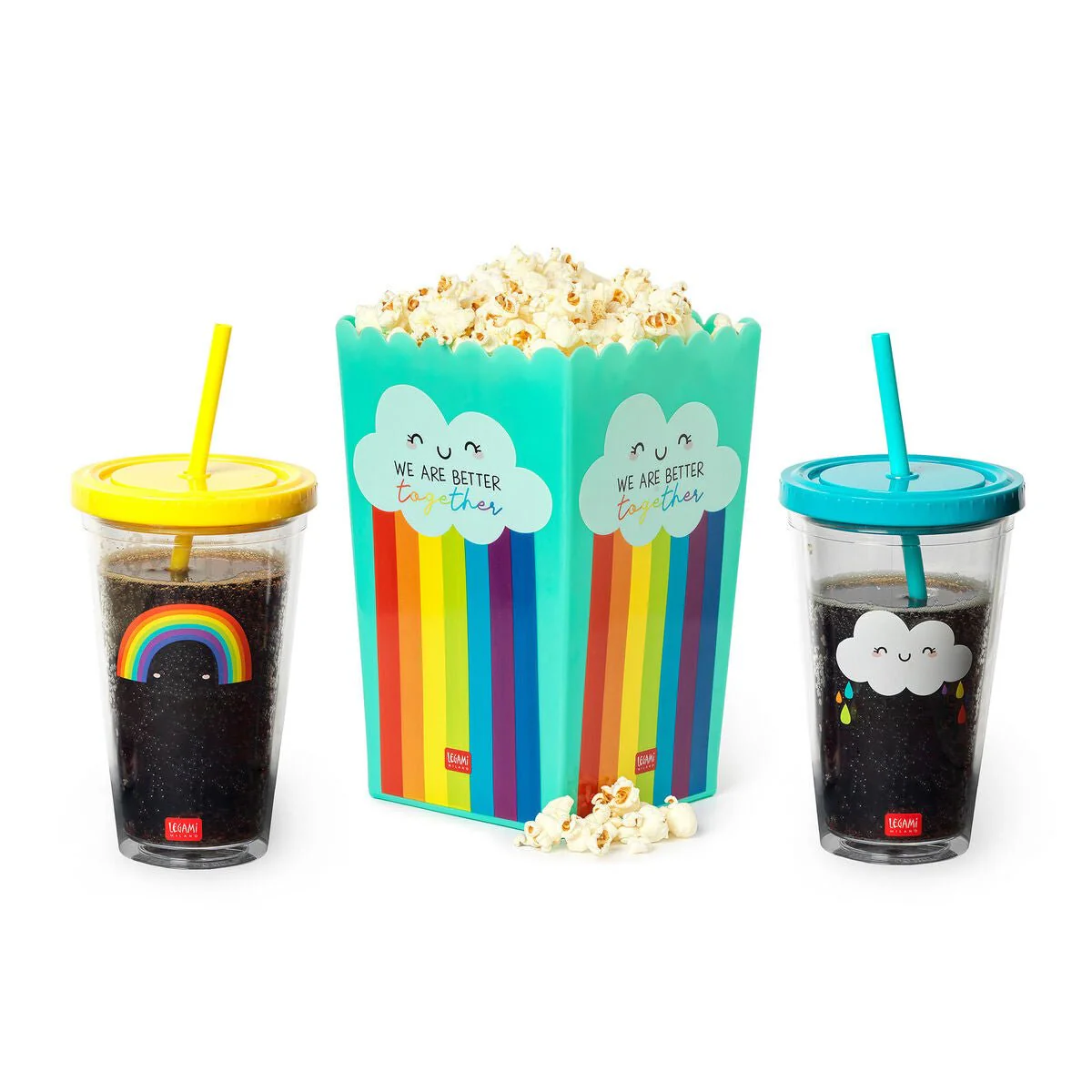 Movie Night for 2 Pop Corn Bucket and Tumbler Set