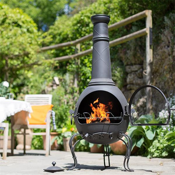 Murcia Extra Large Cast Iron Chimenea with Grill - Image 3