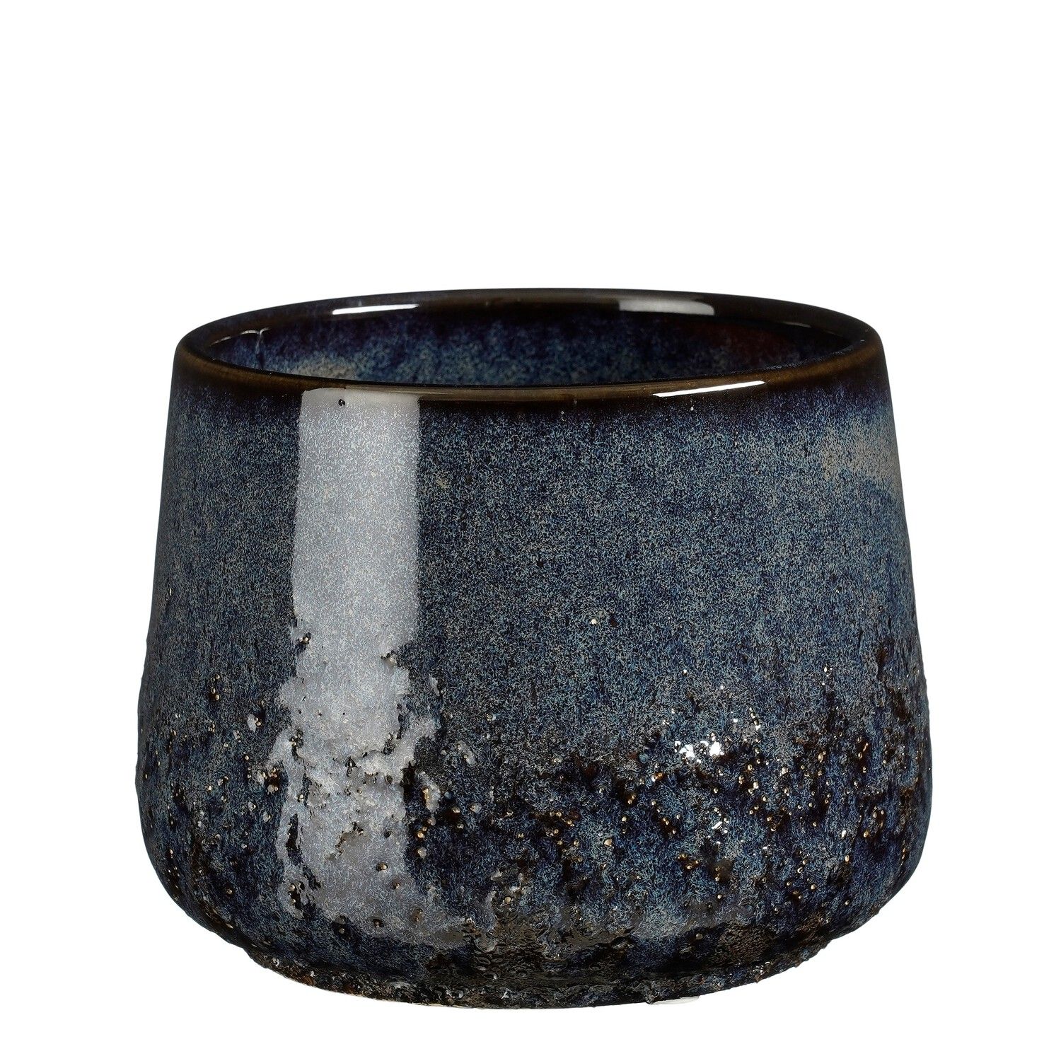 Mylo Ceramic Flower Pot Round Blue 11 x 13.5cm