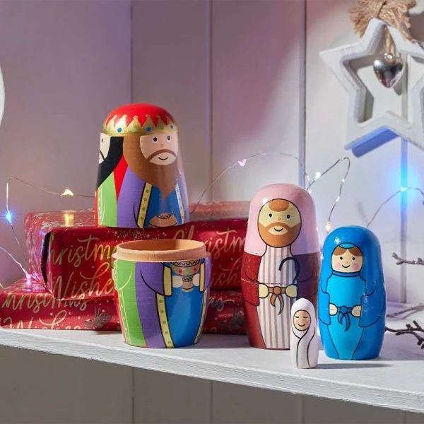 Nativity Secret – 4-in-1 Hand-Painted Festive Figurines (14cm)