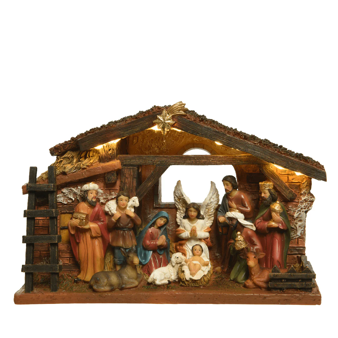 Nativity Crib Set Polyresin L.24.3cm x W.7.7cm x H.15cm - Image 2