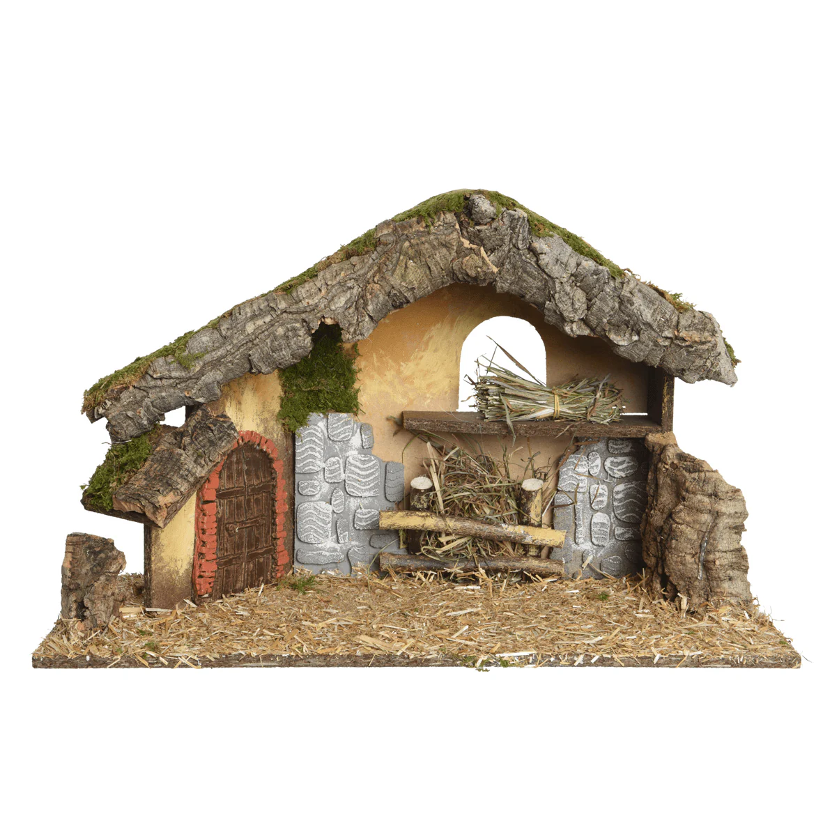 Nativity Crib Stable Natural L.50cm x W.23cm x H.31cm