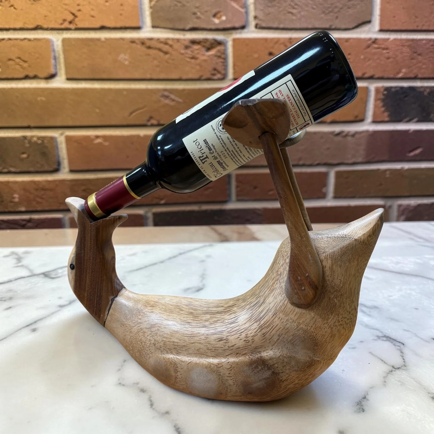 Natural Drunk Duck Wine Bottle Holder - Image 2