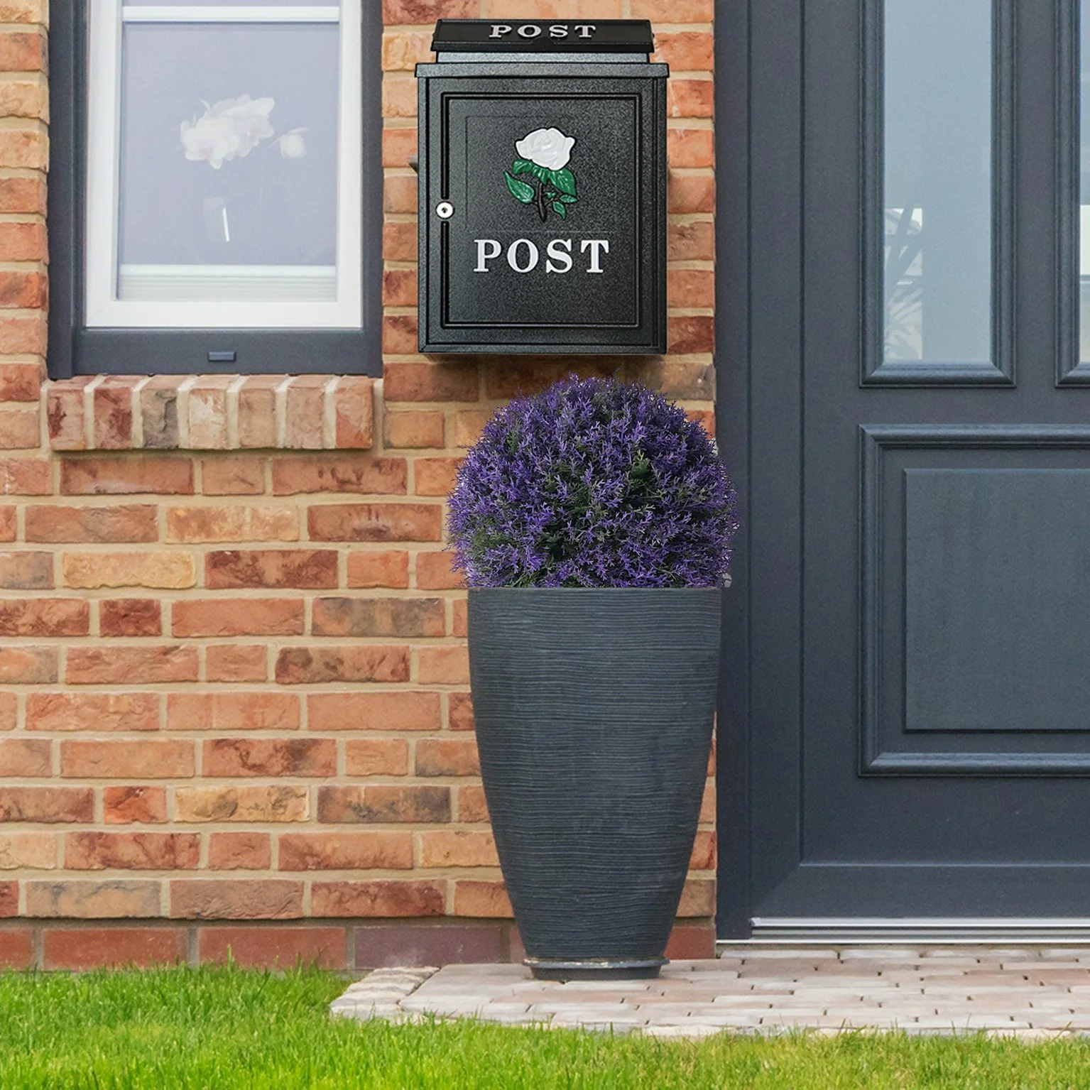 Nearly Natural Topiary Ball Purple Heather Effect 30cm - Image 3