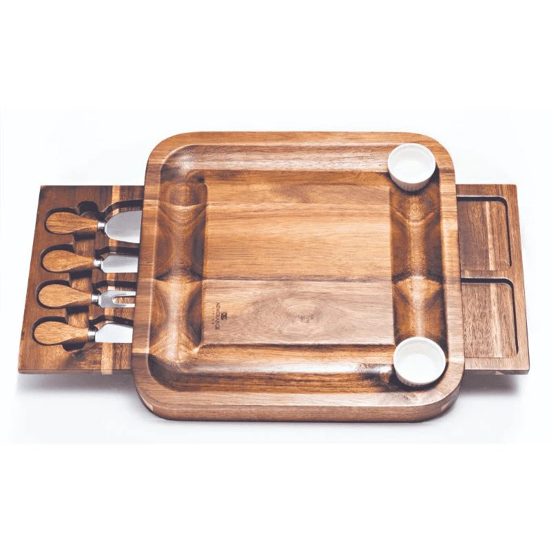 Newgrange Living Cheese Board Rectangular with Dishes & Knives