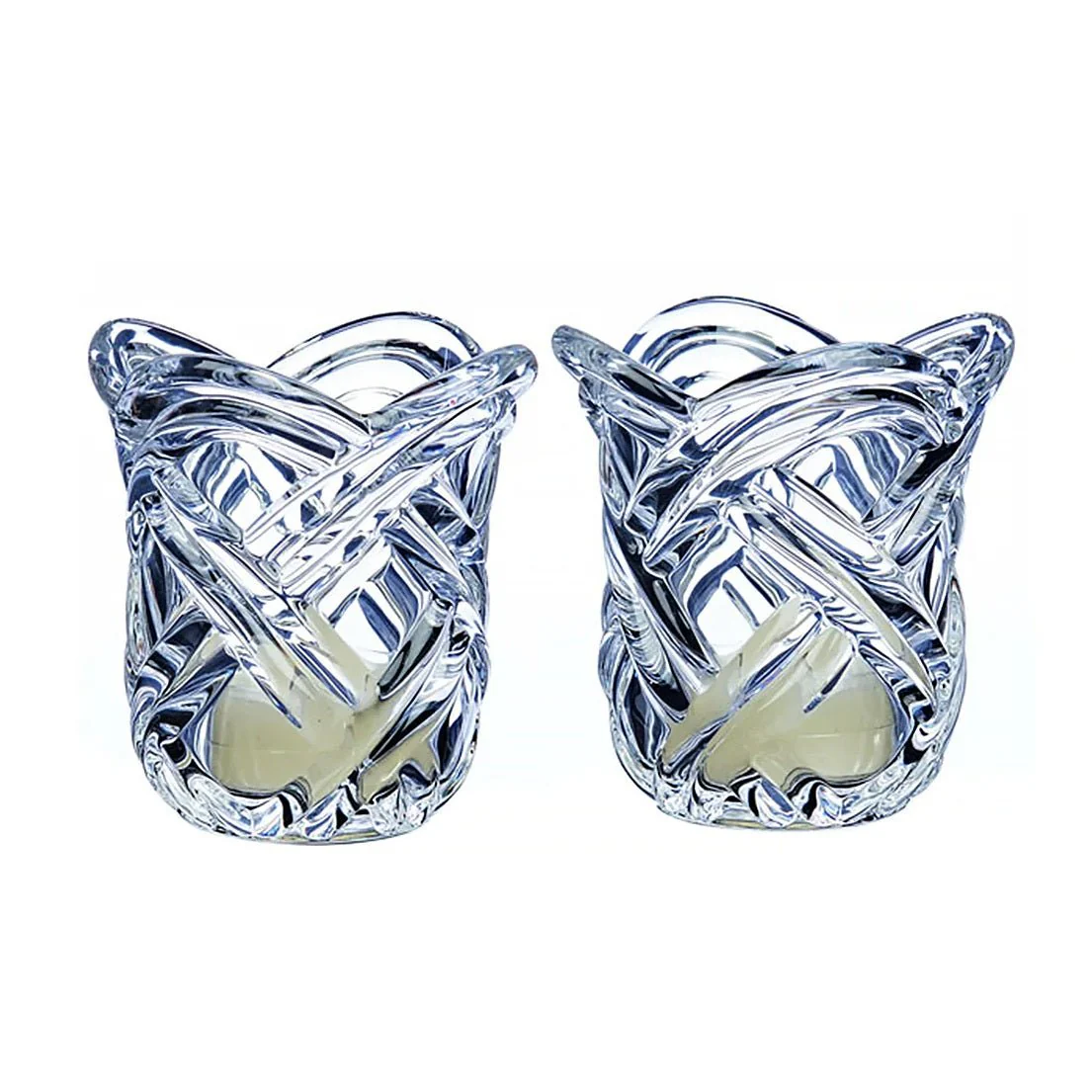 Newgrange Living Pair Woven Tea Light Candle Holders