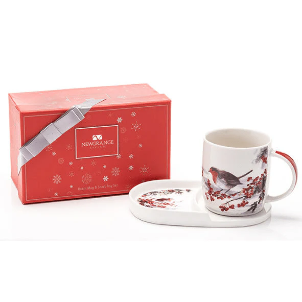 Newgrange Living Robin Mug & Snack Tray Set