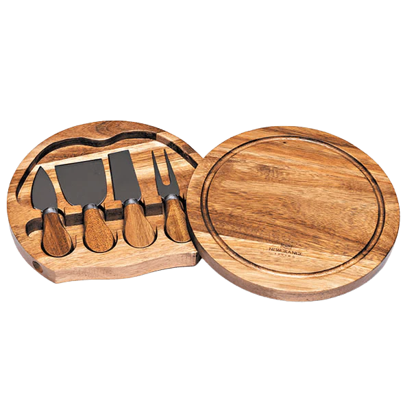 Newgrange Living Round Cheese Board with Knives