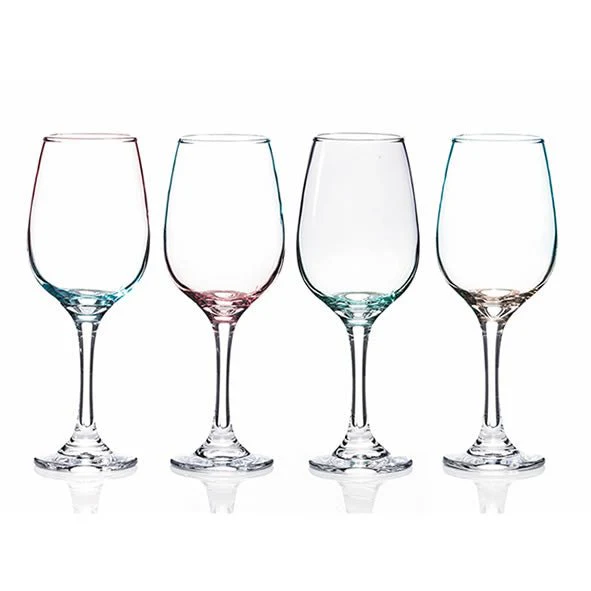 Newgrange Living Set of 4 Green & Pink Lustre Wine Glasses