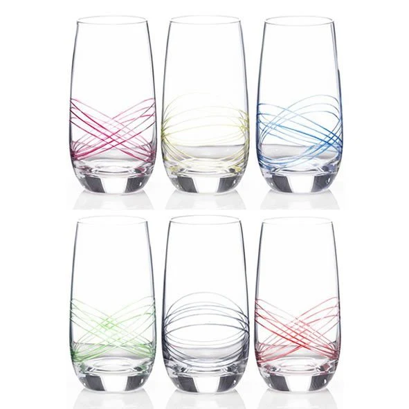 Newgrange Living Swirl Party Hi-ball Glasses Set Of 6