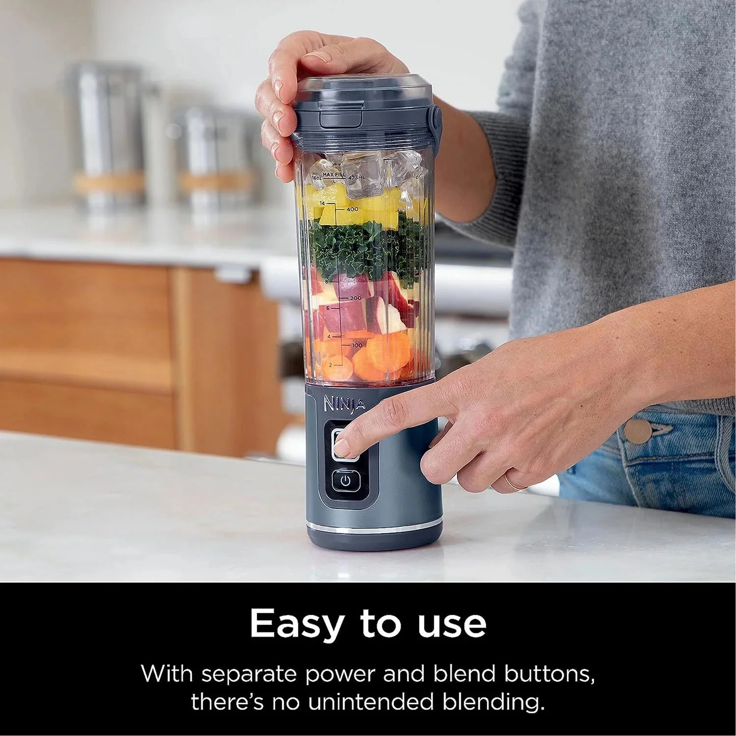 Ninja Blast Cordless Portable Blender Denim Blue | BC151UKNV - Image 3